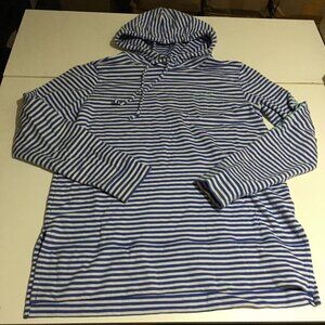 Vineyard Vines Womens Small Blue White Striped Hoodie Top Pullover Sweatshirt